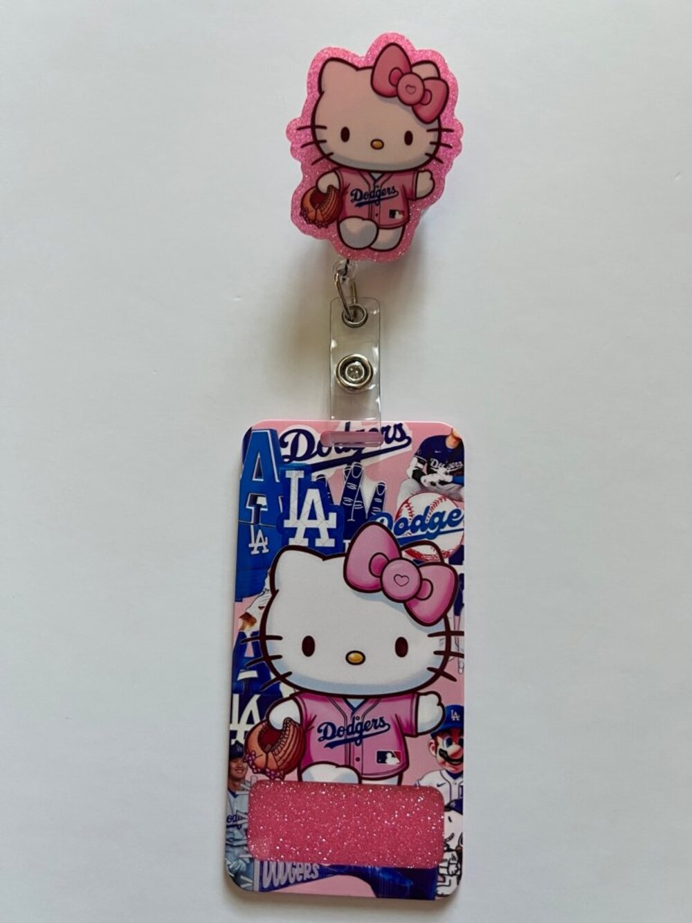 Hello Kitty LA Dodgers Retractable Badge Reel & Badge Buddy Set